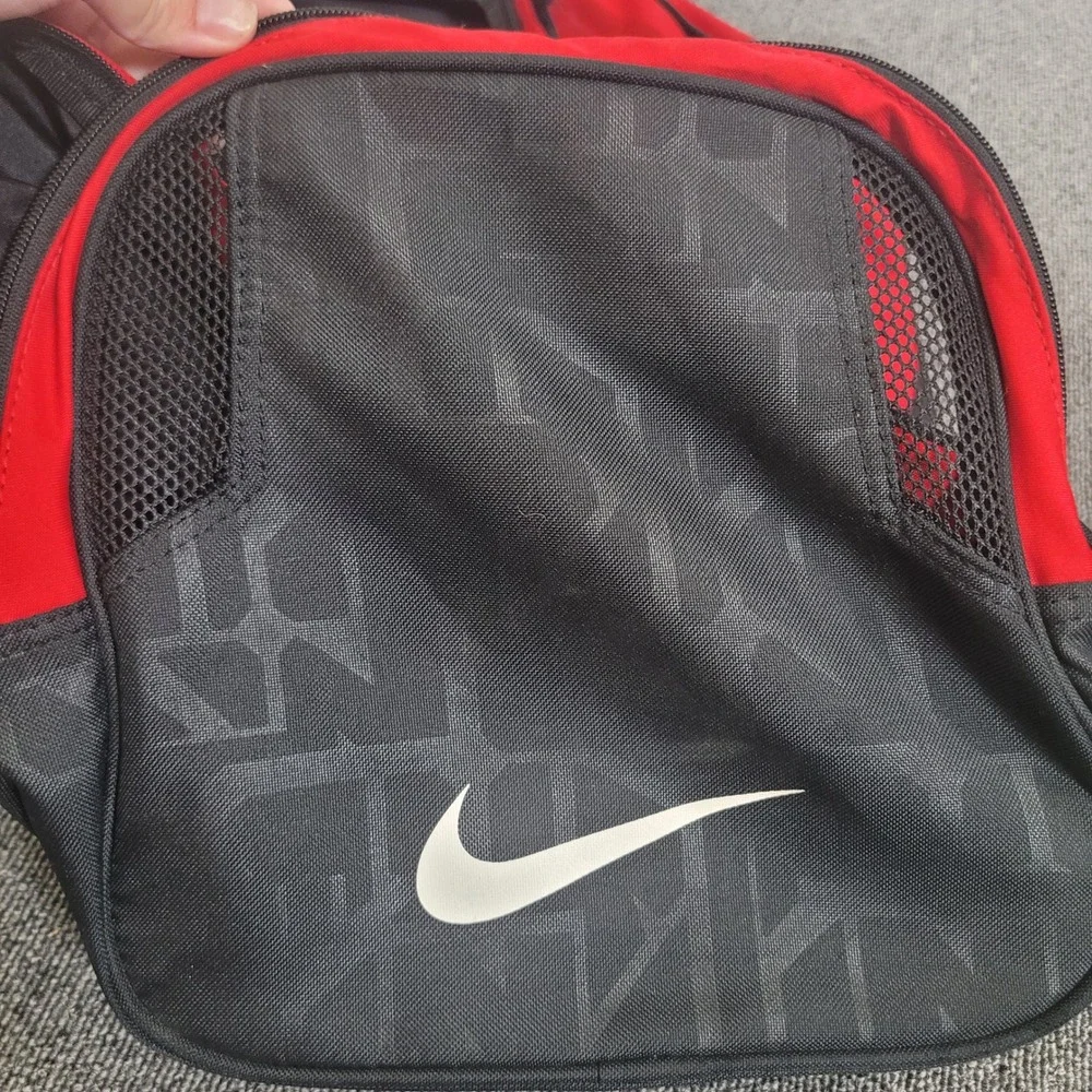 Nike Duffel Bag Unisex Red Black Swoosh Athletic Gym Travel Bag Fitness Helath